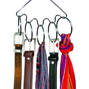 Silver Circular Hanging Organizer with Clips